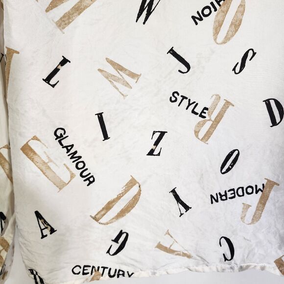 Liz Claiborne Womens Top Medium White Silk Button Long Sleeve Pocket Vintage 90s - Picture 12 of 14